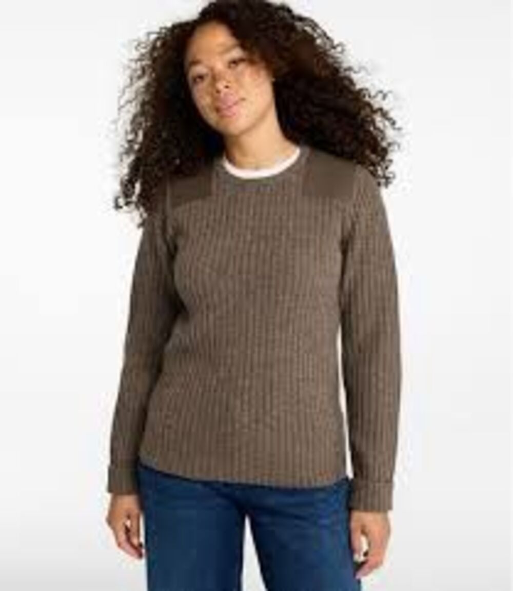 L.L. Bean 100% Merino Lambswool Sz M Cammando Crewneck Sweater